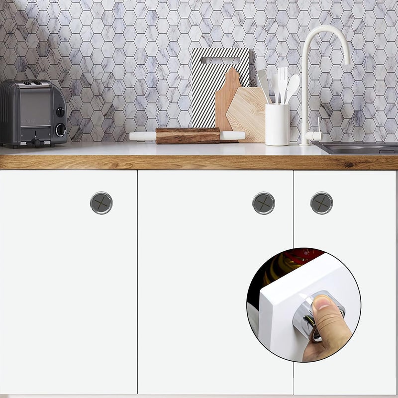 Philbinden 9 Pieces Kitchen Towel Hooks Round Adhesive Dish Towel Hook Premium Chrome Finish & Easy Installation Wall Mount Hand Towel Hook Ideal as Bathroom, Shower or Outdoor Towel Holders - Image 5